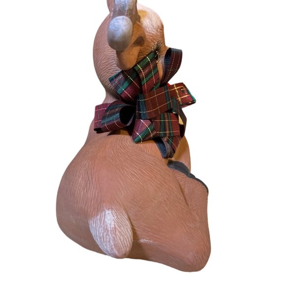 Ceramic Christmas Deer Reindeer Figurines Hand Painted - Picture 12 of 15